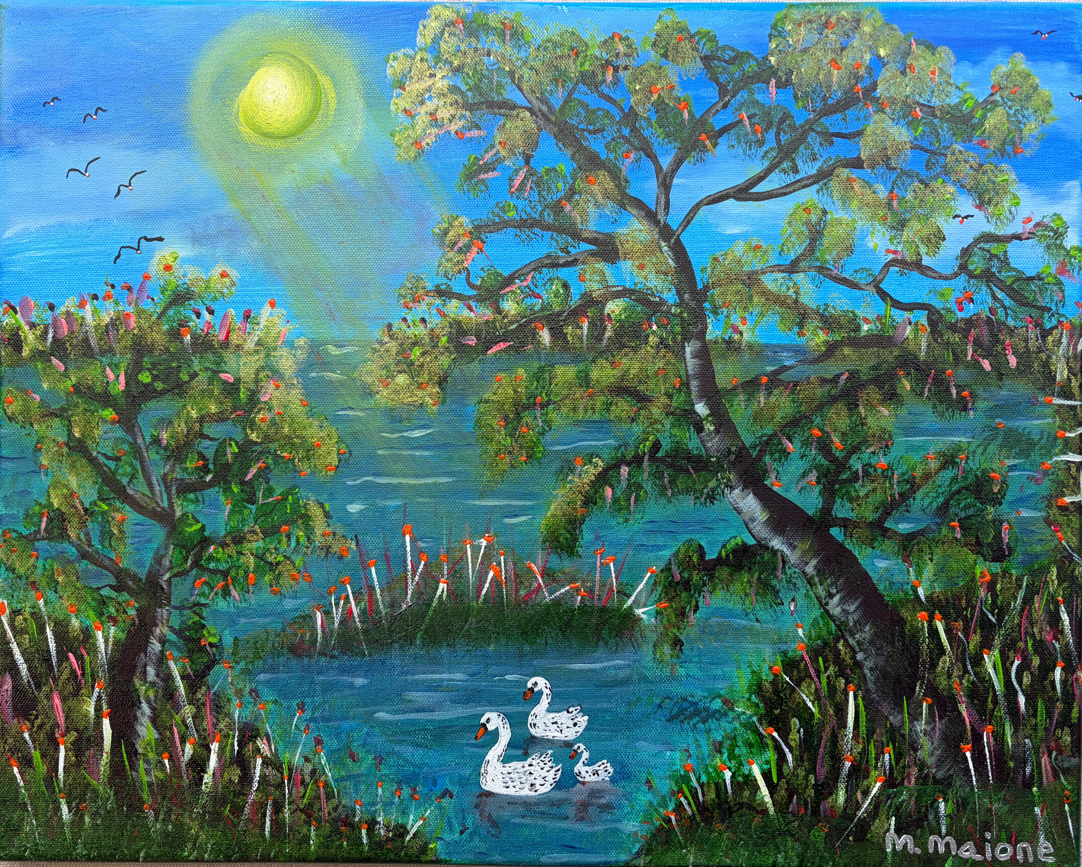 Swans on the Pond